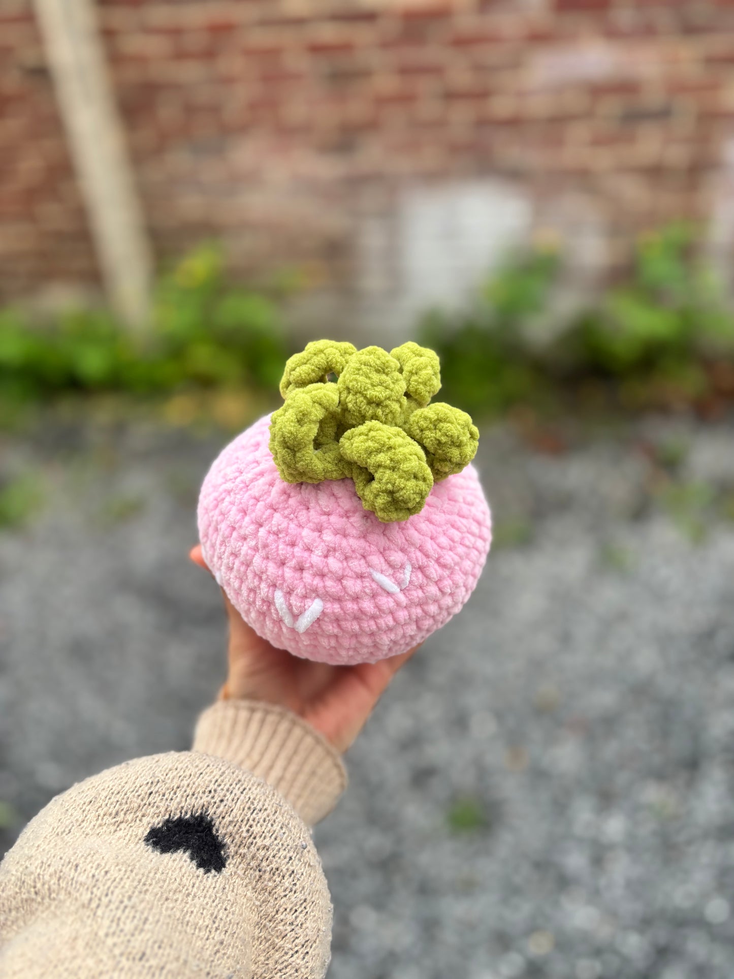 Peluche fraise géante