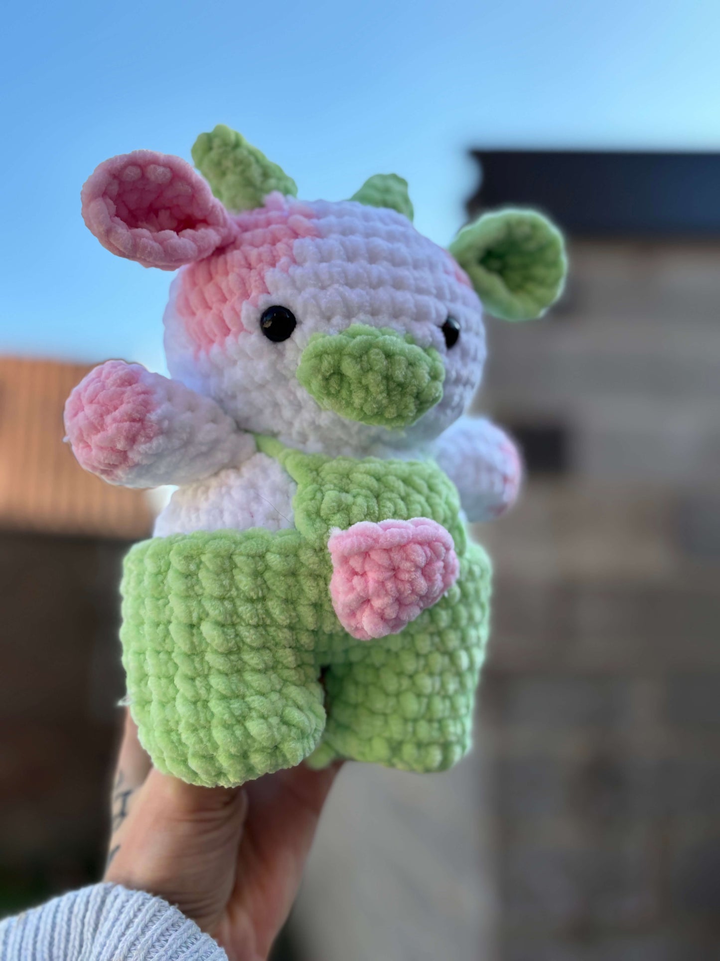 Peluche vache pastèque fait main