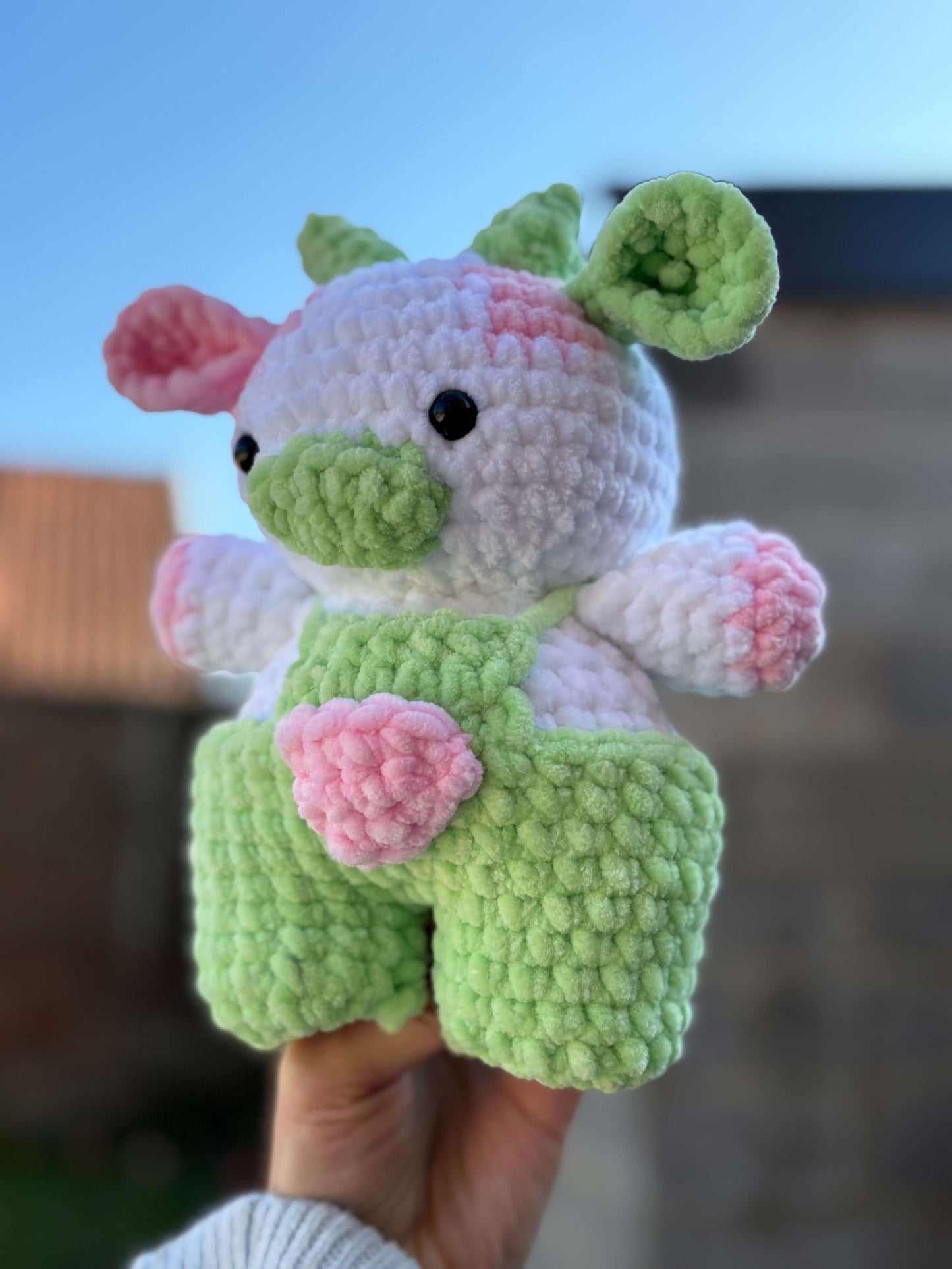 Peluche vache pastèque fait main