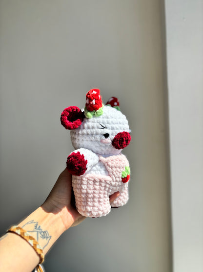 Peluche vache fraise