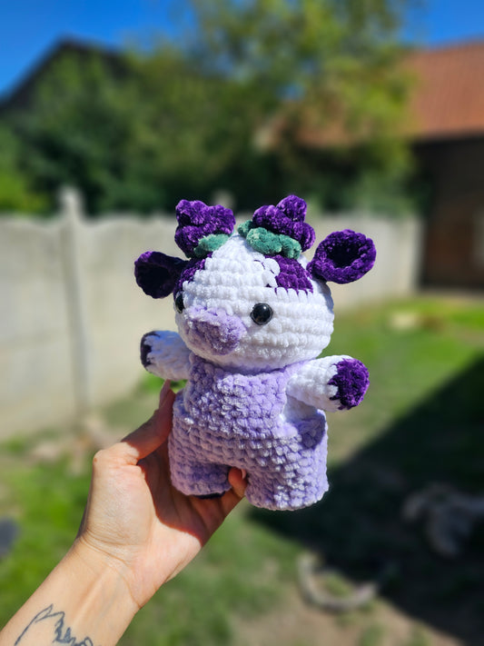 Peluche vache raisin fait main