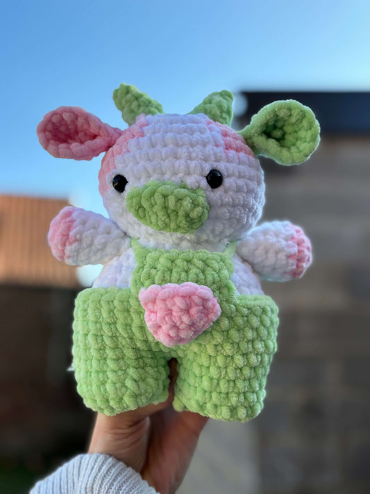 Peluche vache pastèque fait main